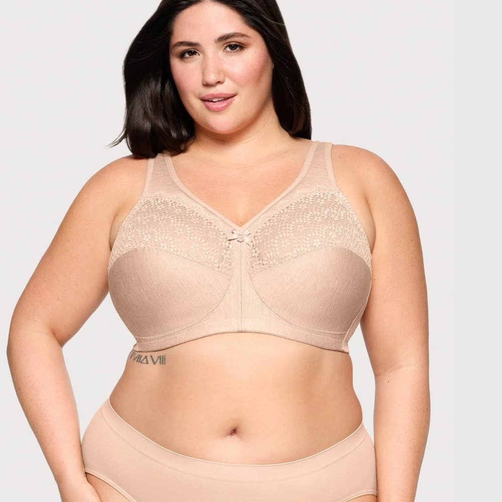Glamorise MagicLife Control Bra Sz 46DDD Cafe New